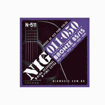 Encordoamento Violão Aço 011 1ª Corda (mí) Extra N511 Nig 1