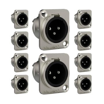 Conector Xlr Macho Wc 1033 Mp Bk Ni 3p Painel Wireconex 10 Unidades 1