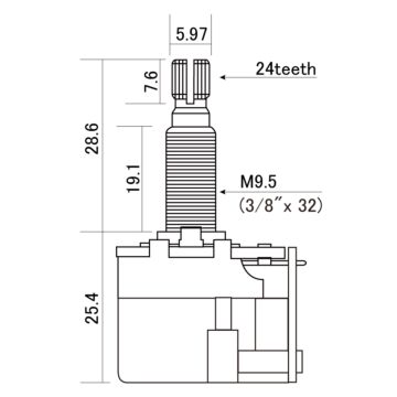 Potenciômetro A500K Push-Pull DPDT Instrumentos CTS-A500-PPL 1