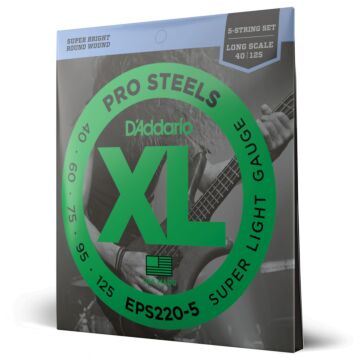 Encordoamento Baixo 5C 40-125 D Addario XLProSteels EPS220-5 1