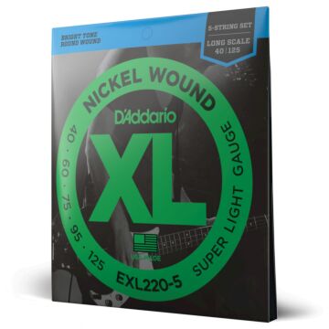 Encordoamento Baixo 5C 40-125 D Addario XL Nickel EXL220-5 1