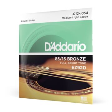 Encordoamento Violão Aço 12-54 D Addario 85/15 Bronze EZ920 1