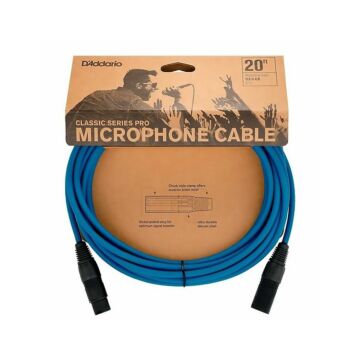 Cabo Microfone XLR Azul Classic DAddario PW-CPMIC-20BU 1