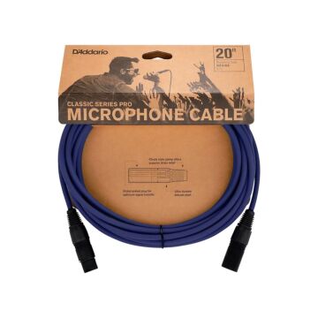 Cabo Microf XLR Azul Escuro Classic DAddario PW-CPMIC-20DBU 1