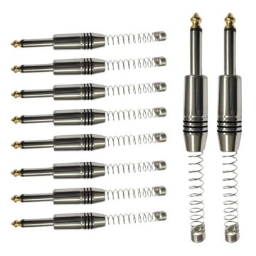 Conector P10 Macho Linha Mono Com Mola Espacada E Ponta Gold Storm 10 Unidades 1