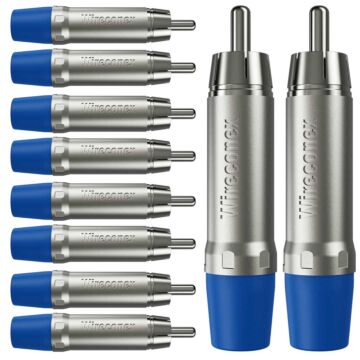 Plug Rca Macho Nickel Plt Wc 1212 Ml Bl Ni Azul Wireconex 10 Unidades 1