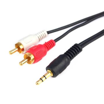 Cabo 2 Rca + 1 P2 Estéreo Dourado 1,8 1