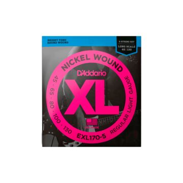 Cordas Para Baixo D Addario Xl Nickel Wound Exl170-5 5 Cordas Escala Longa .045-.130 1