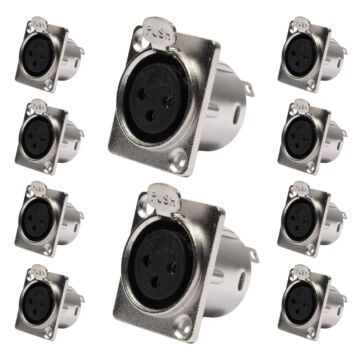 Conector Painel Xlr Fêmea 3 Polos Storm 10 Unidades 1