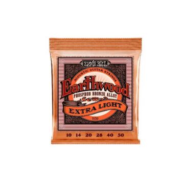Encordoamento P/violão Aço Earthwood Extra Leve Phosphor Bronze Ernie Ball 010"-050" P02150 1