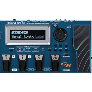 Roland gr-55s pedaleira Pedaleira Synth para guitarra. Sons de piano, flauta, cordas e vários outros instrumentos na guitarra. Sem captador GK-3-roland gr-55s pedaleira ID-889