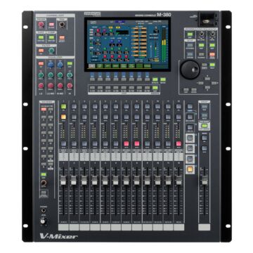 Roland v-mixing m-380 mixer Mixer digital modelo rack 16 auxiliares e 8 Matrix. Possui 8 entradas e 8 saídas analógicas e 3 conexões REAC-roland v-mixing m-380 mixer ID-1178