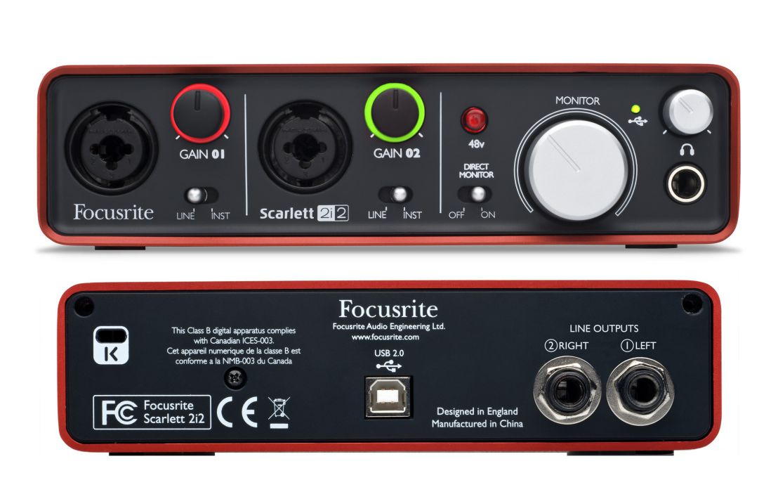 Focusrite Scarlett 2i2 Interface - High-Quality Audio Recording