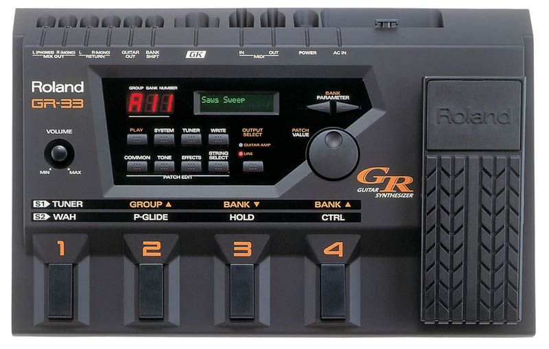 Pedaleira sintetizador Roland GR-33 com captador GK-2A