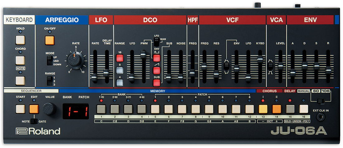 Roland Ju-06A: Sintetizador compacto com módulo de som integrado