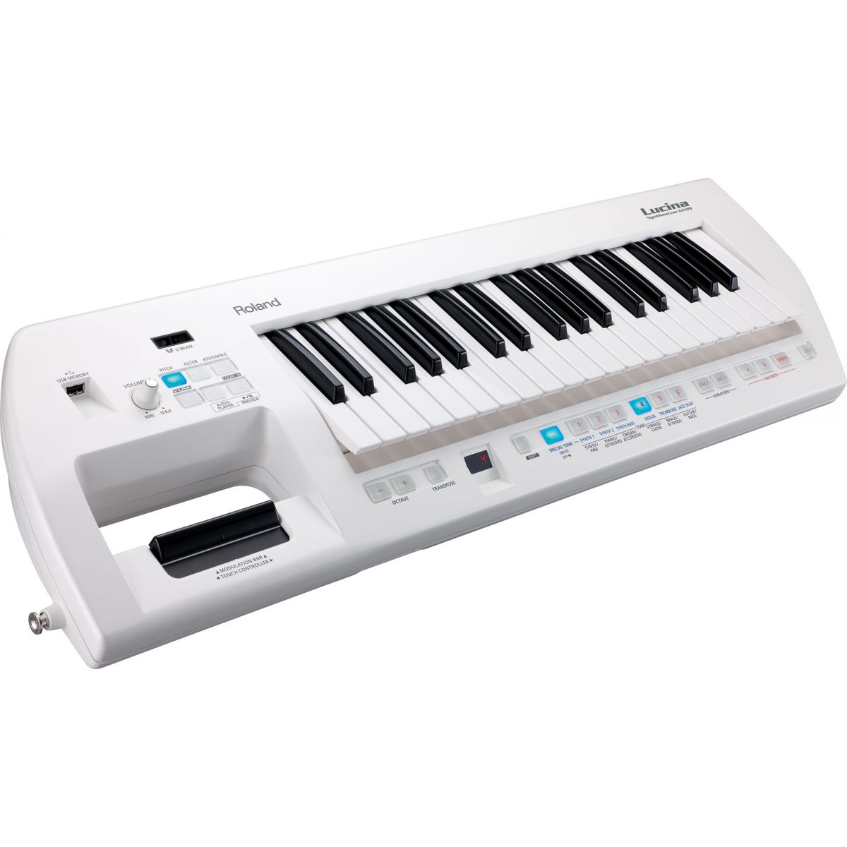 Roland シンセサイザー Lucina AX-09 ショルダーキーボード純正 Roland Lucina AX-09 WH Keytar - O Melhor Teclado Portátil