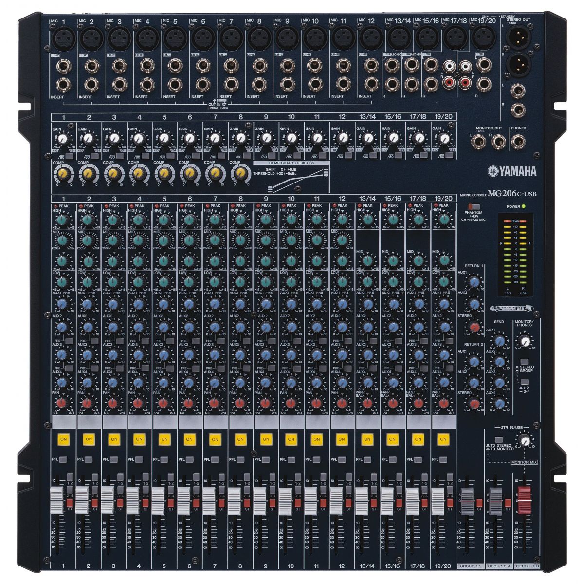 【動作品】YAMAHA MG206C-USB アナログミキサー Yamaha MG206C USB Mixer - High-Quality Audio Mixing Solution
